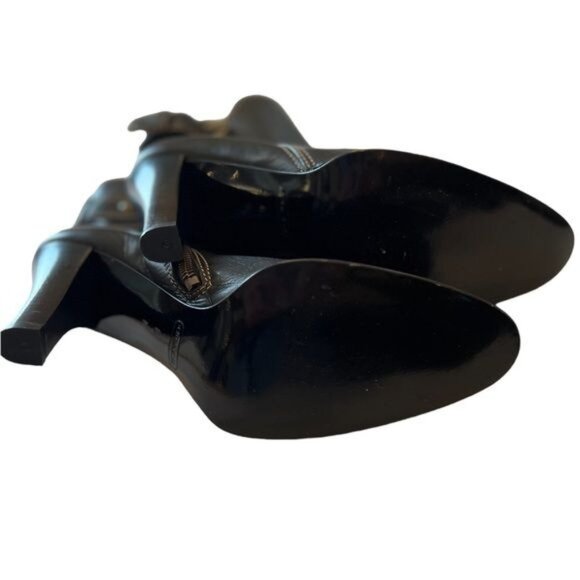Coach Women’s Nancie Soft Calf Black Pebbled Leather Heeled Bootie Italy Size 6 - Picture 6 of 15